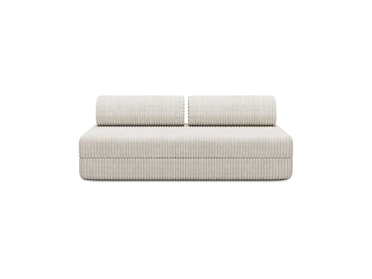 Canapé droit modulable et convertible 3 places - Velours côtelé XL - Blanc
