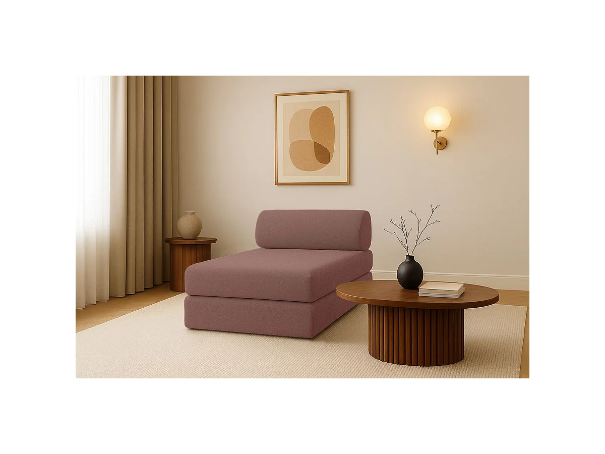 Méridienne modulable et convertible - Tissu lisse - Terracotta