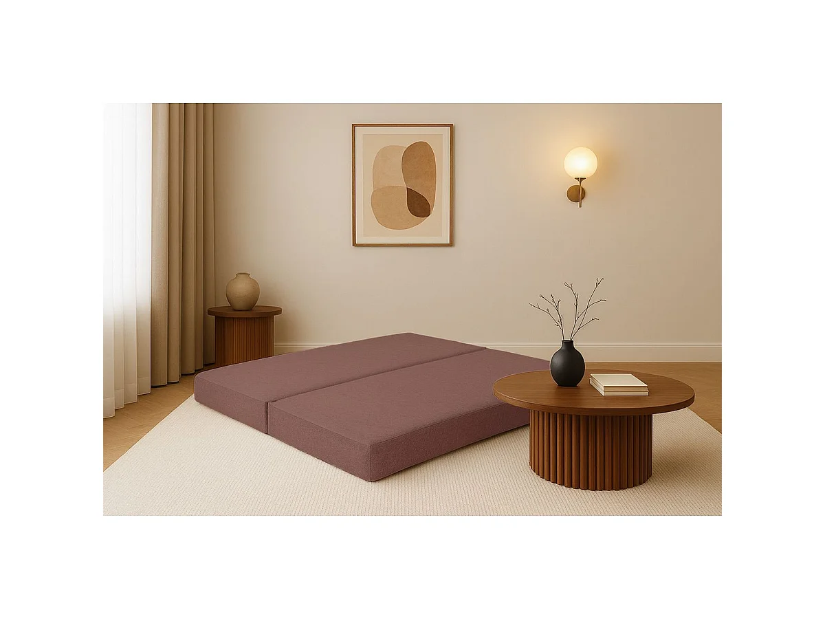 Méridienne modulable et convertible - Tissu lisse - Terracotta