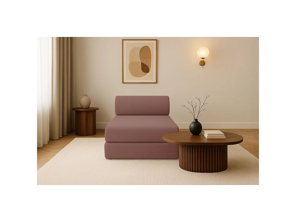 Méridienne modulable et convertible - Tissu lisse - Terracotta