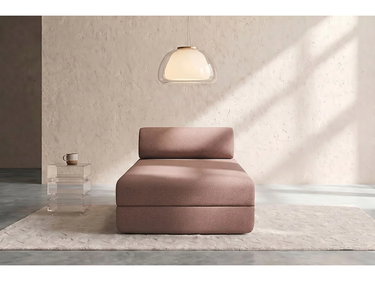 Méridienne modulable et convertible - Tissu lisse - Terracotta