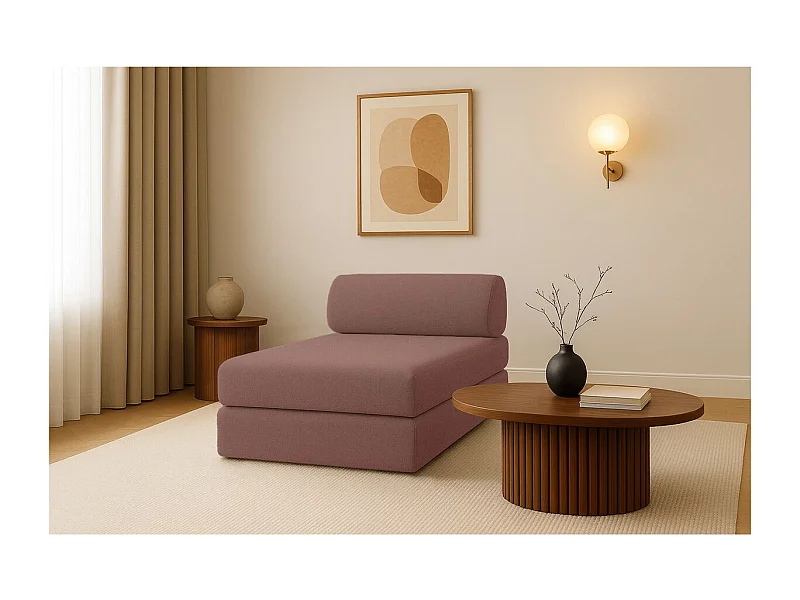 Méridienne modulable et convertible - Tissu lisse - Terracotta