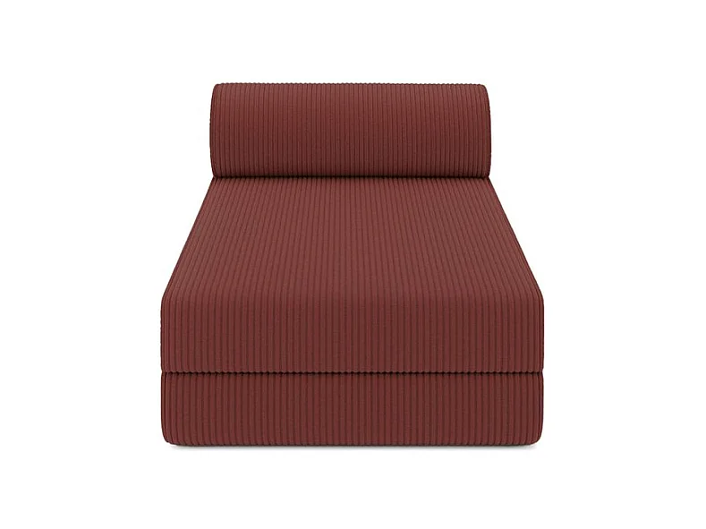 Méridienne modulable et convertible - Velours côtelé - Rouge