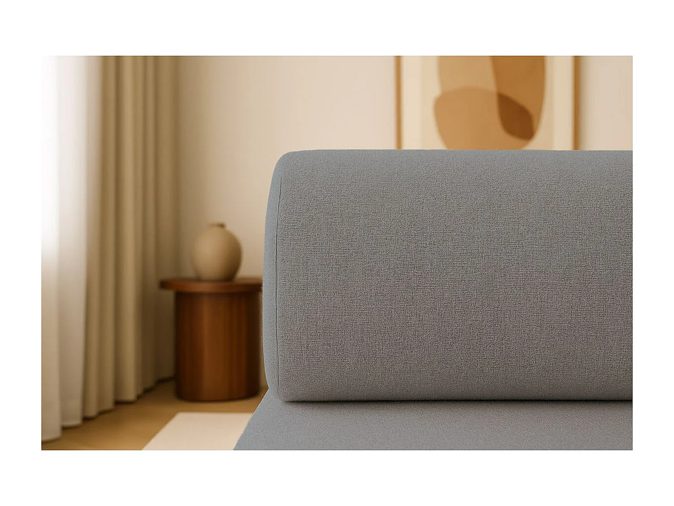 Méridienne modulable et convertible - Tissu lisse - Gris