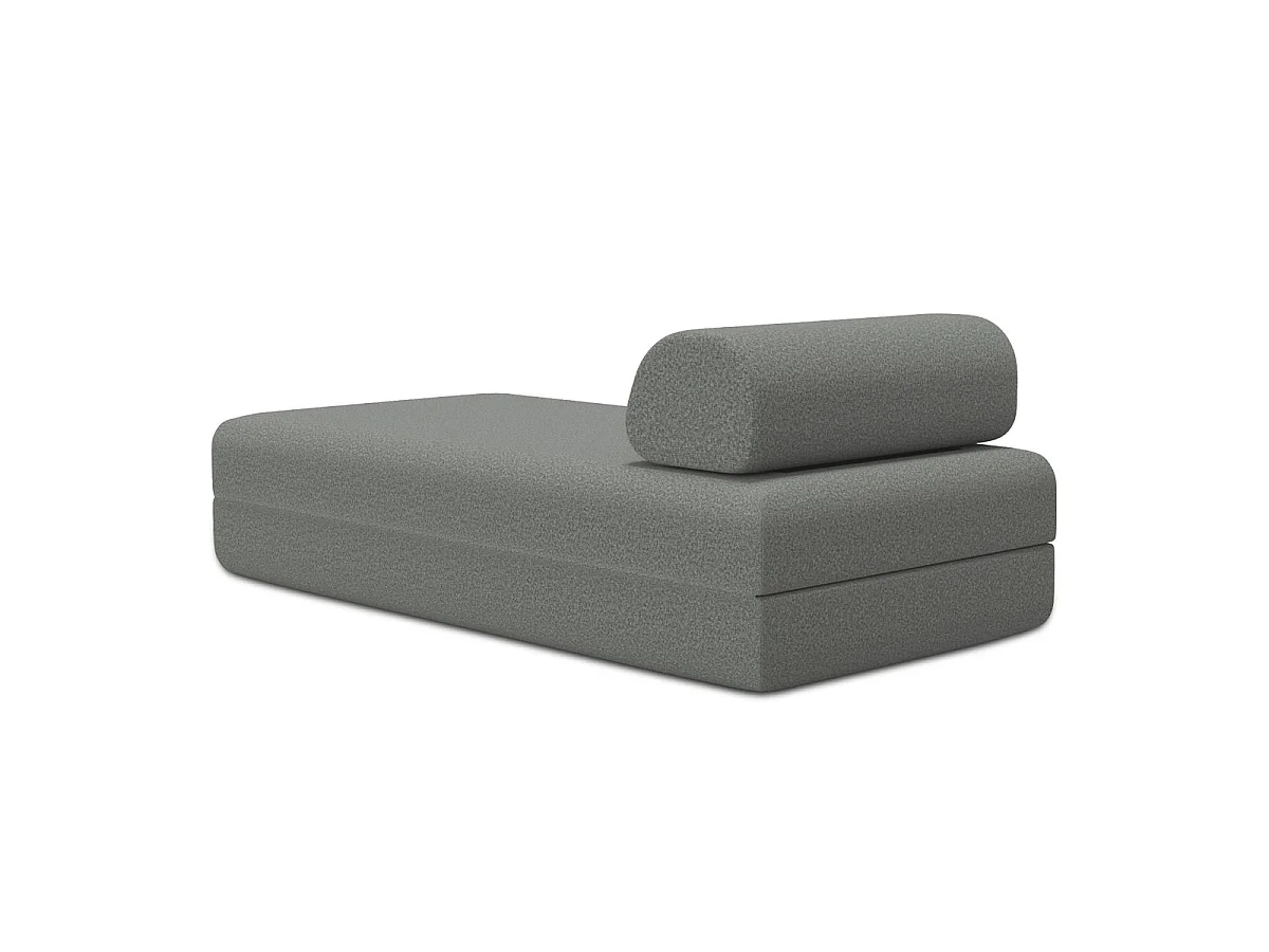 Méridienne modulable et convertible - Tissu lisse - Gris