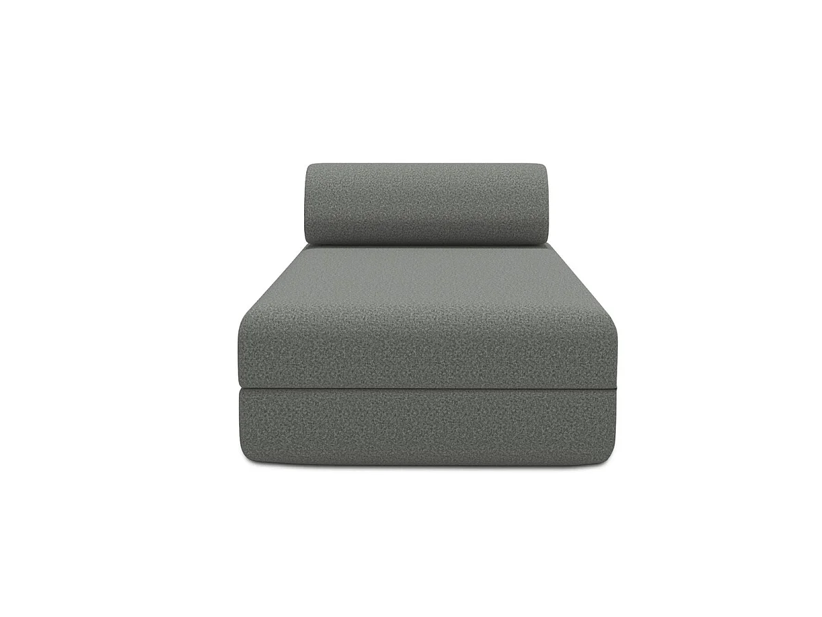 Chaise longue convertible en tejido gris liso.
