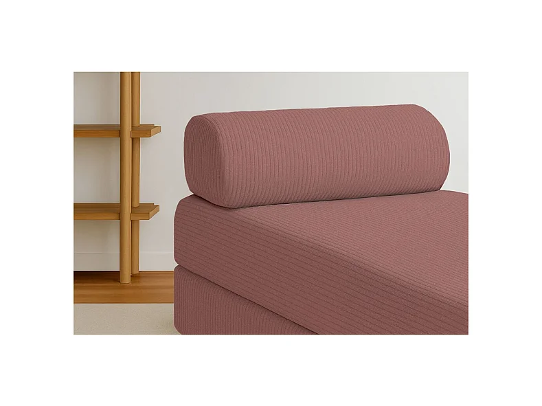 Méridienne modulable et convertible - Velours côtelé - Rose