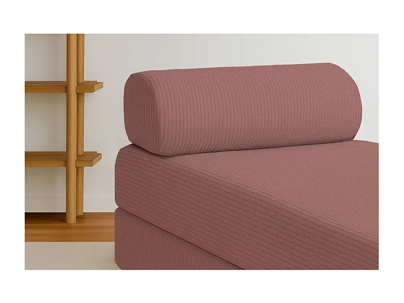 Méridienne modulable et convertible - Velours côtelé - Rose