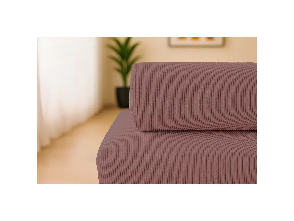 Méridienne modulable et convertible - Velours côtelé - Rose