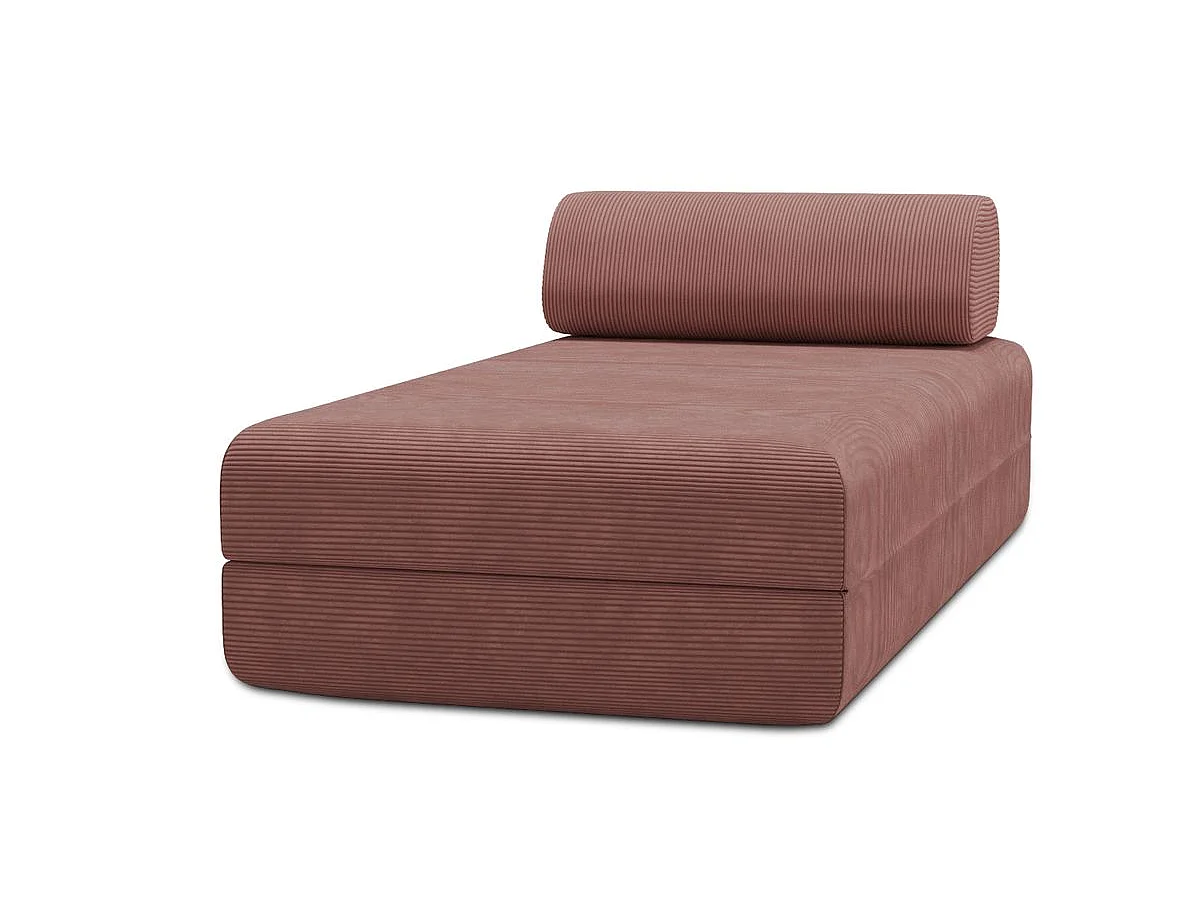 Méridienne modulable et convertible - Velours côtelé - Rose