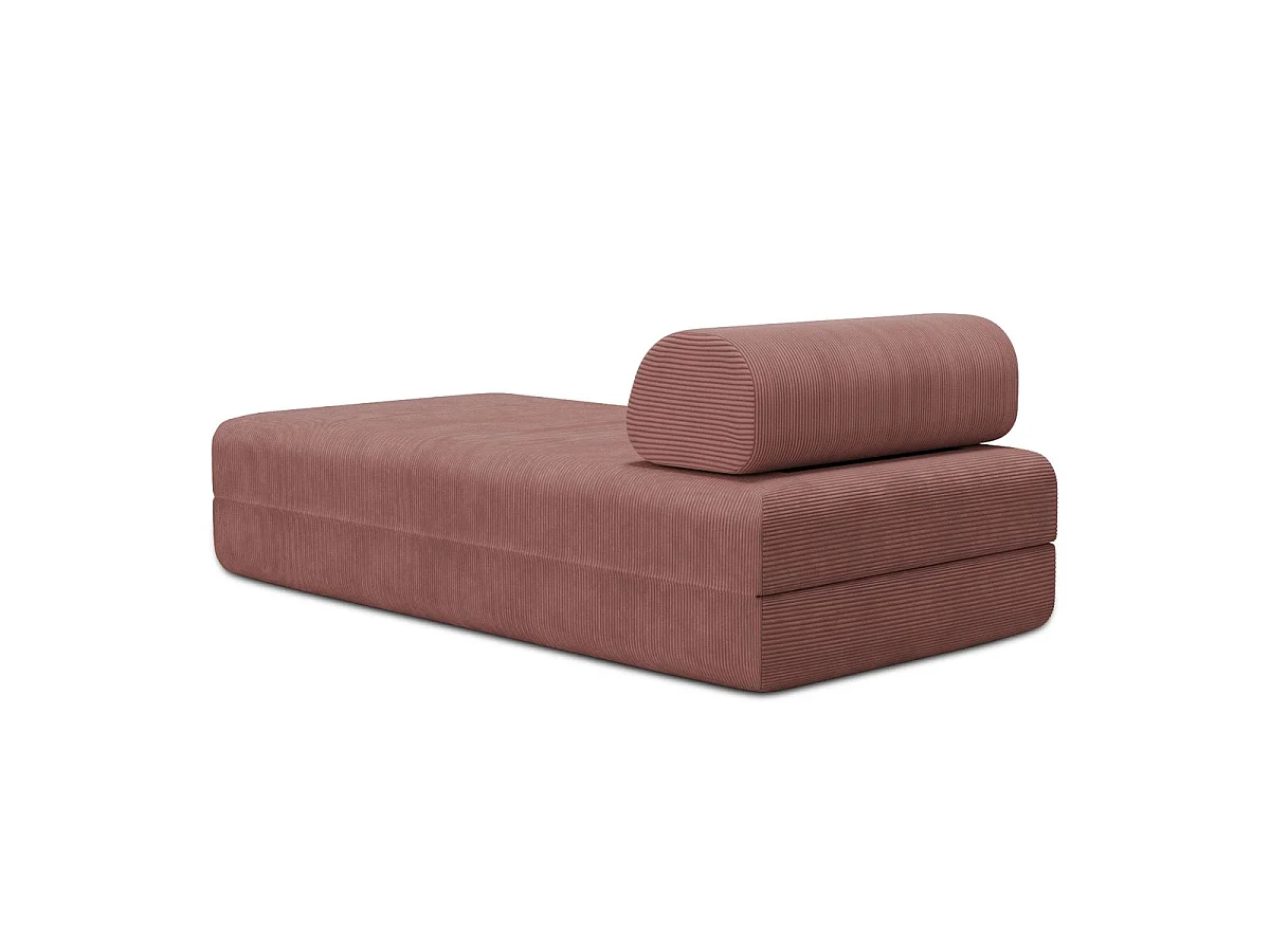 Méridienne modulable et convertible - Velours côtelé - Rose