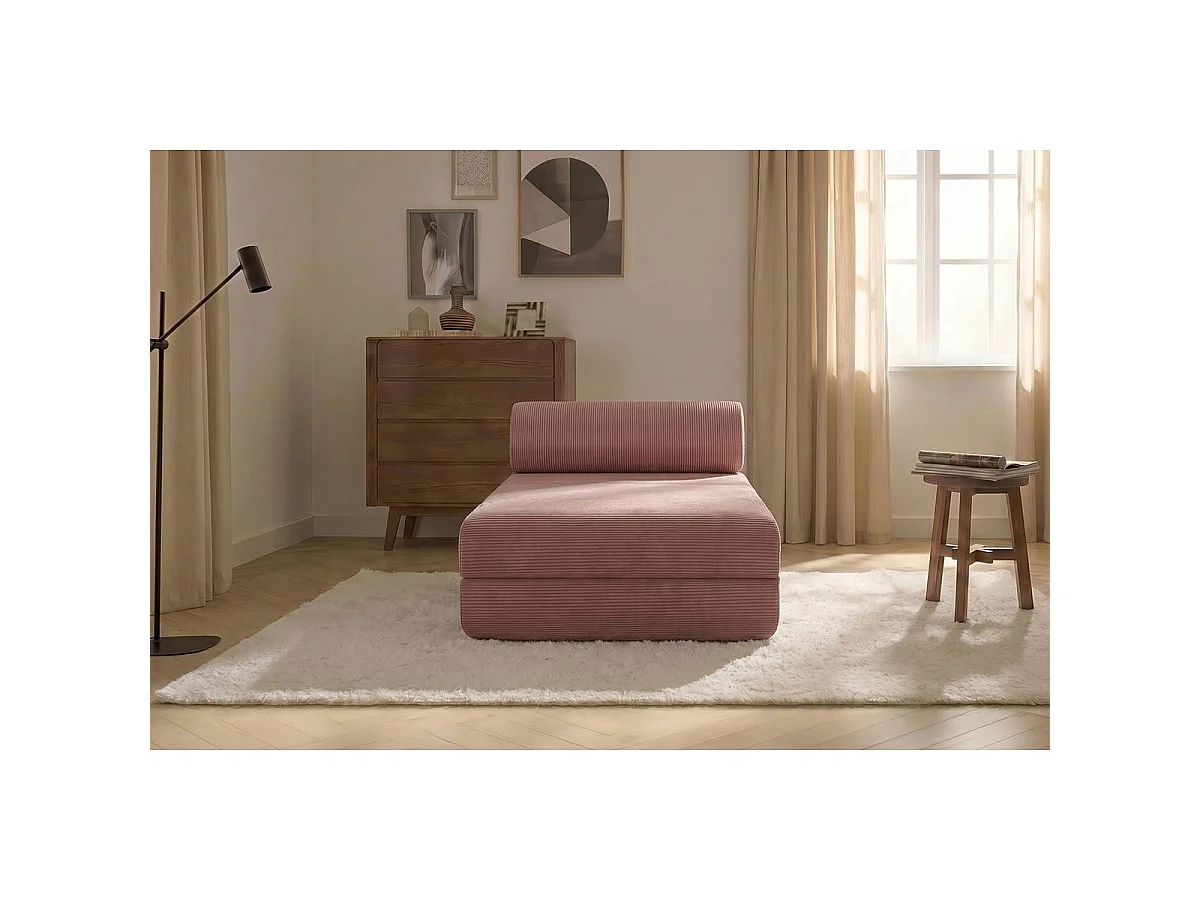 Chaise longue convertible de pana rosa