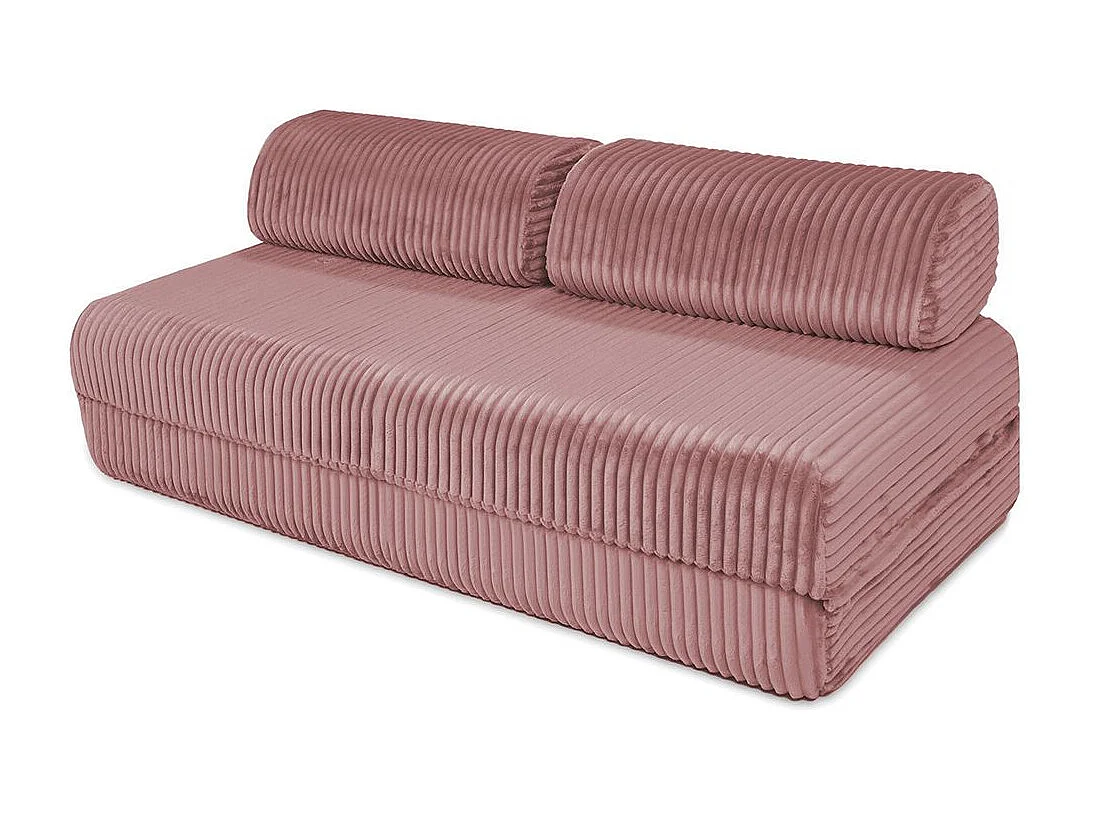 Canapé droit modulable et convertible 3 places - Velours côtelé XL - Rose