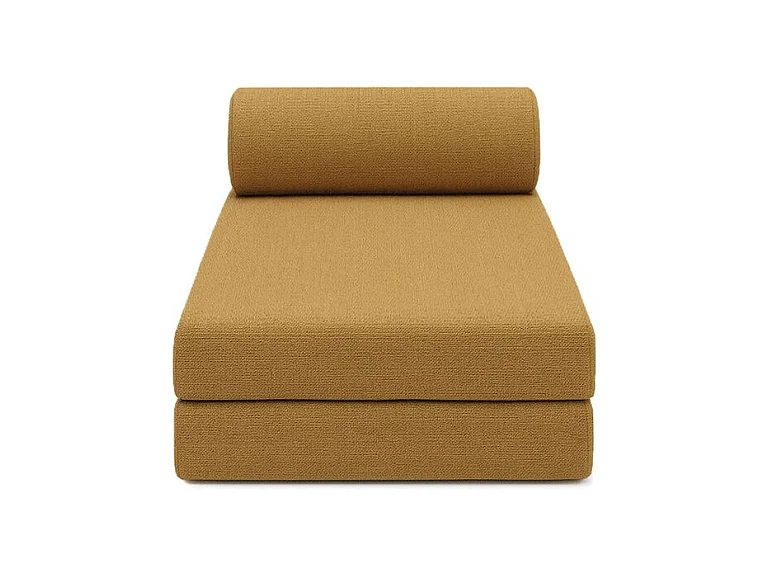 Méridienne modulable et convertible - Tissu tweed - Jaune