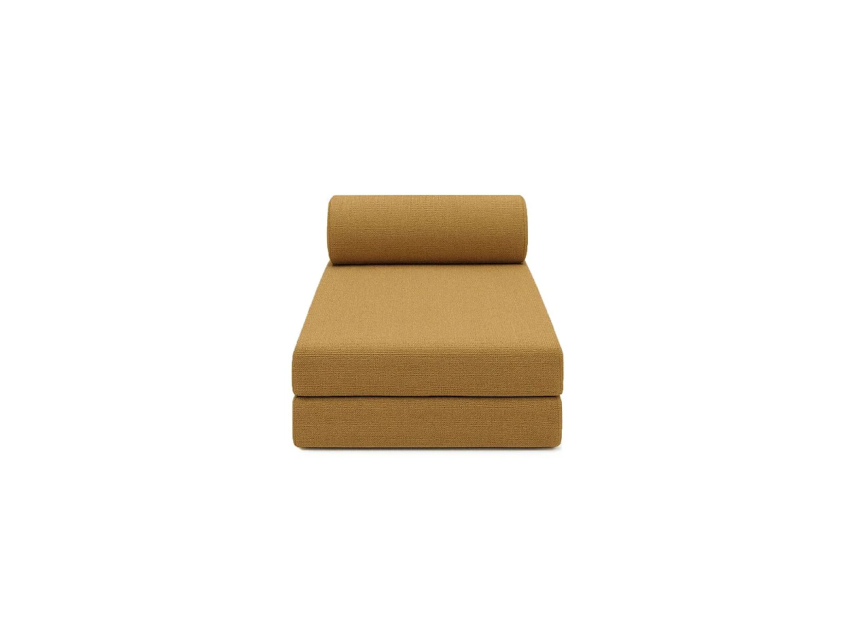 Méridienne modulable et convertible - Tissu tweed - Jaune