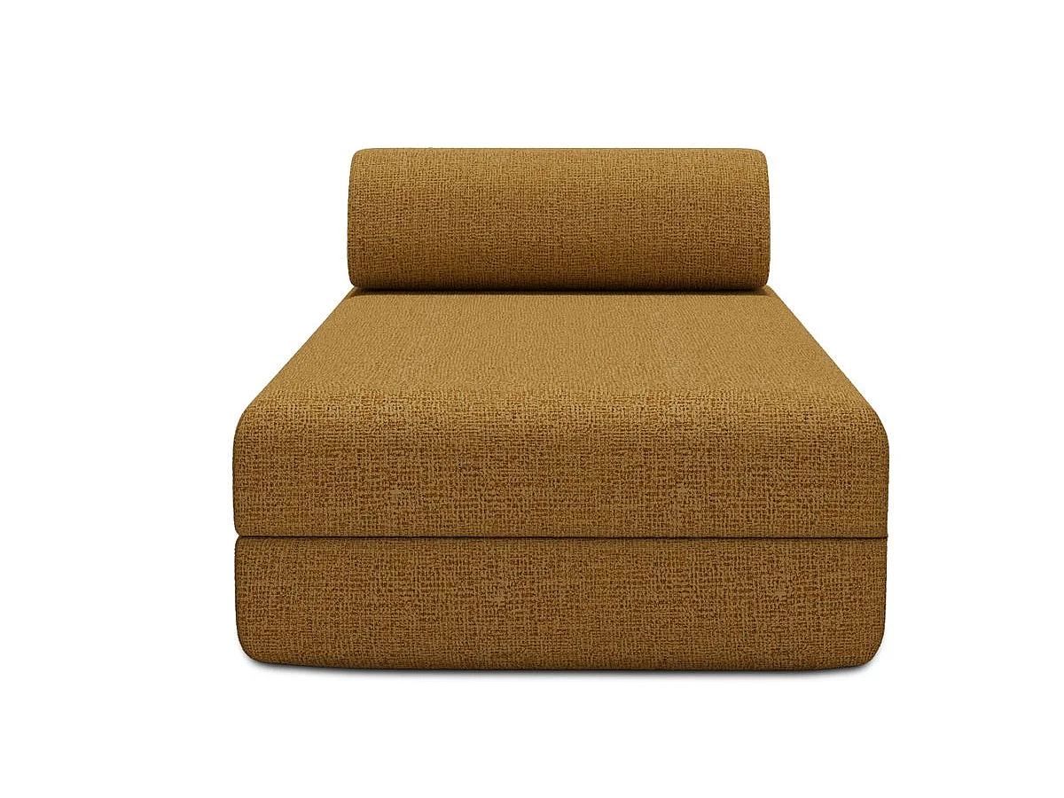 Méridienne modulable et convertible - Tissu tweed - Jaune