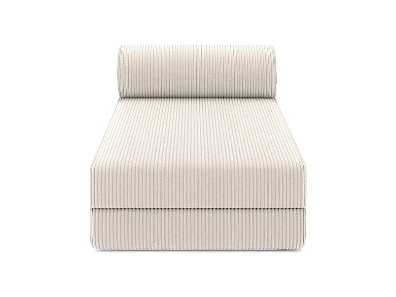 Méridienne modulable et convertible - Velours côtelé - Blanc