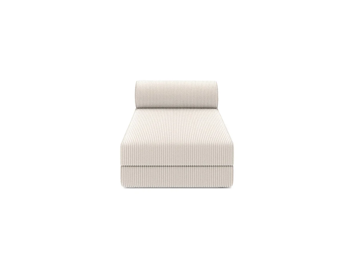 Méridienne modulable et convertible - Velours côtelé - Blanc