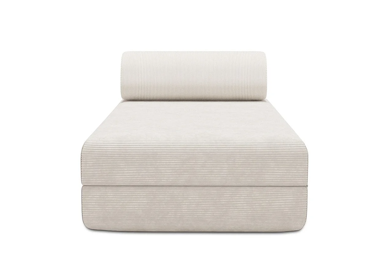 Méridienne modulable et convertible - Velours côtelé - Blanc
