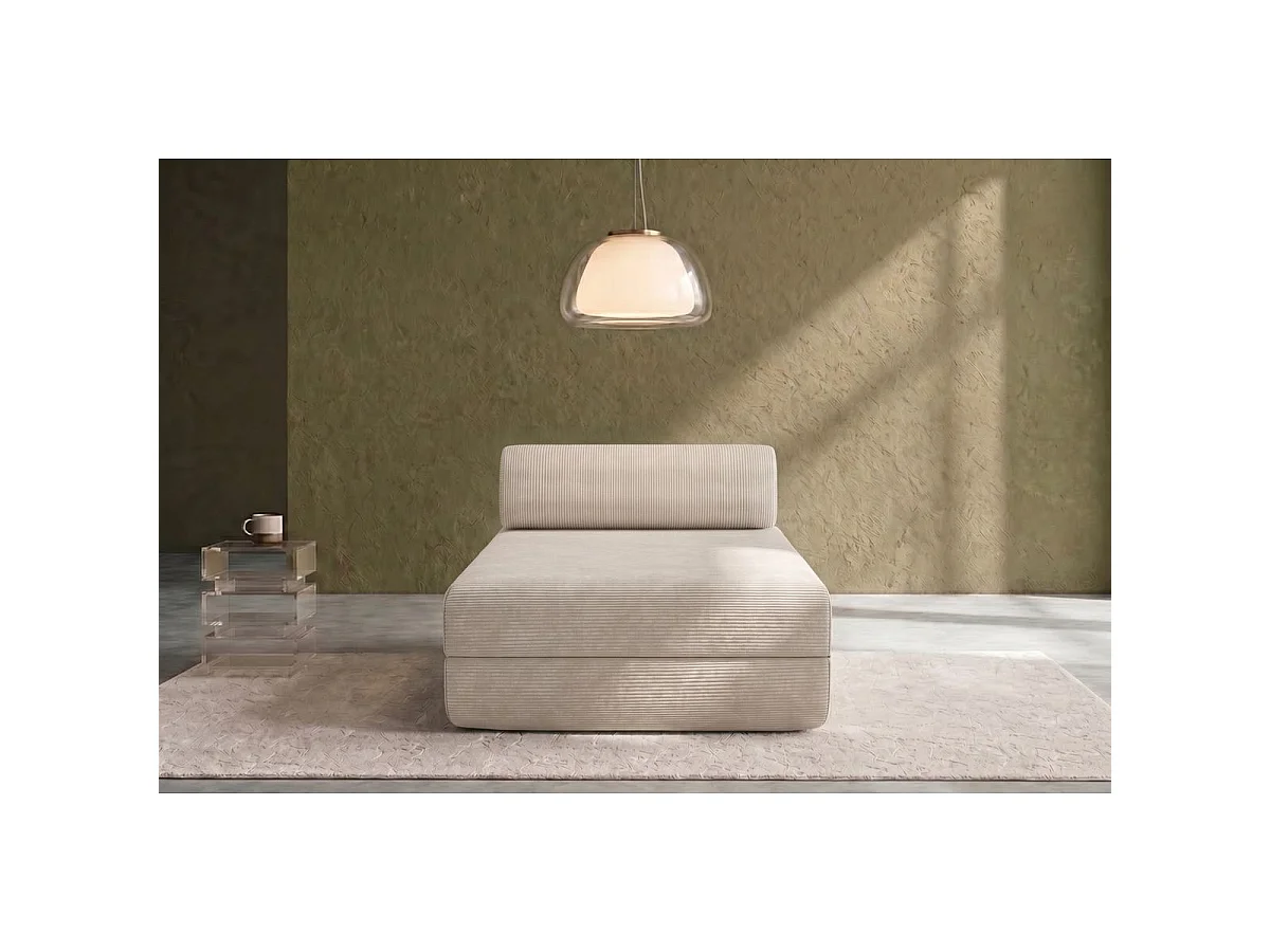 Chaise longue convertible de pana blanca