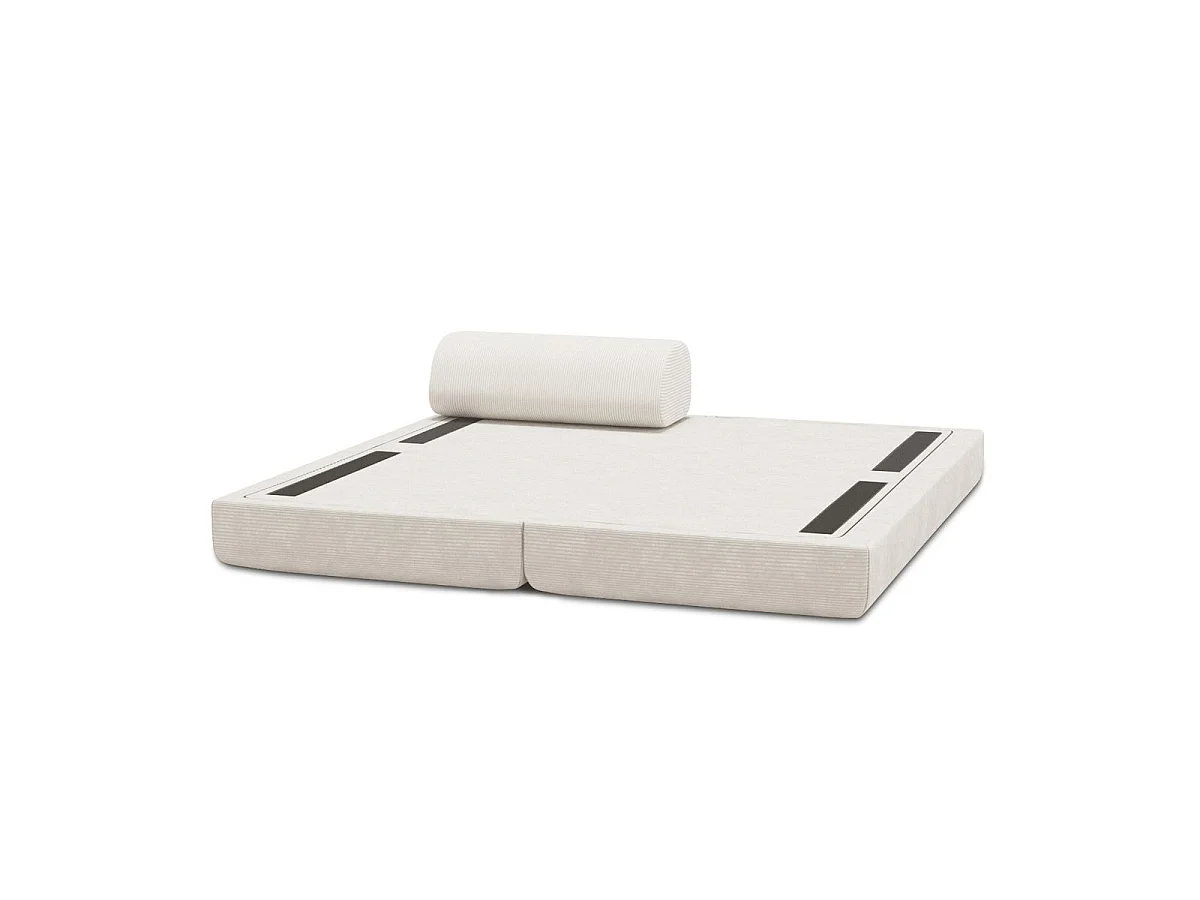 Chaise longue convertible de pana blanca