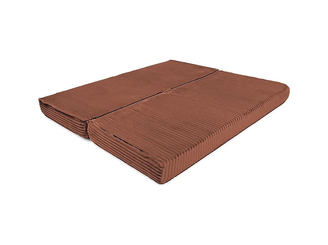 Canapé droit modulable et convertible 3 places - Velours côtelé XL - Terracotta