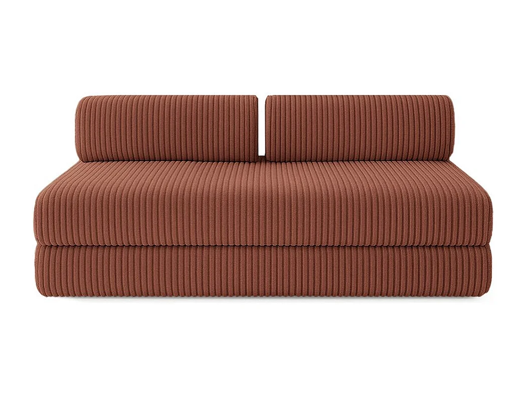 Canapé droit modulable et convertible 3 places - Velours côtelé XL - Terracotta