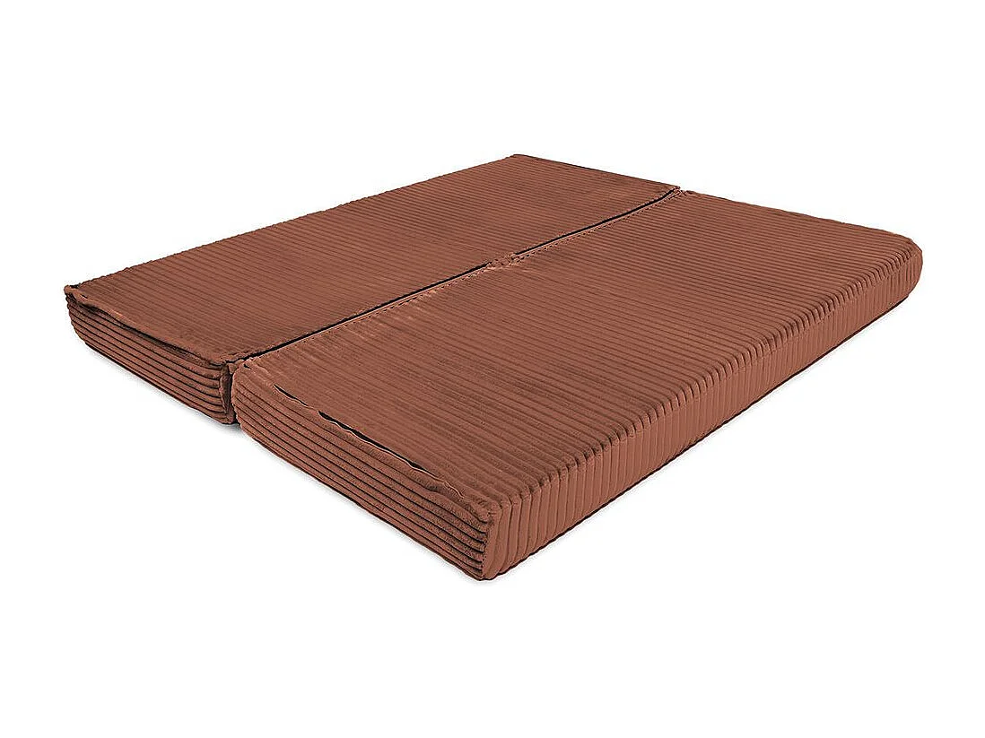 Canapé droit modulable et convertible 3 places - Velours côtelé XL - Terracotta