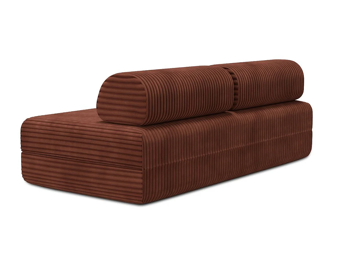Canapé droit modulable et convertible 3 places - Velours côtelé XL - Terracotta