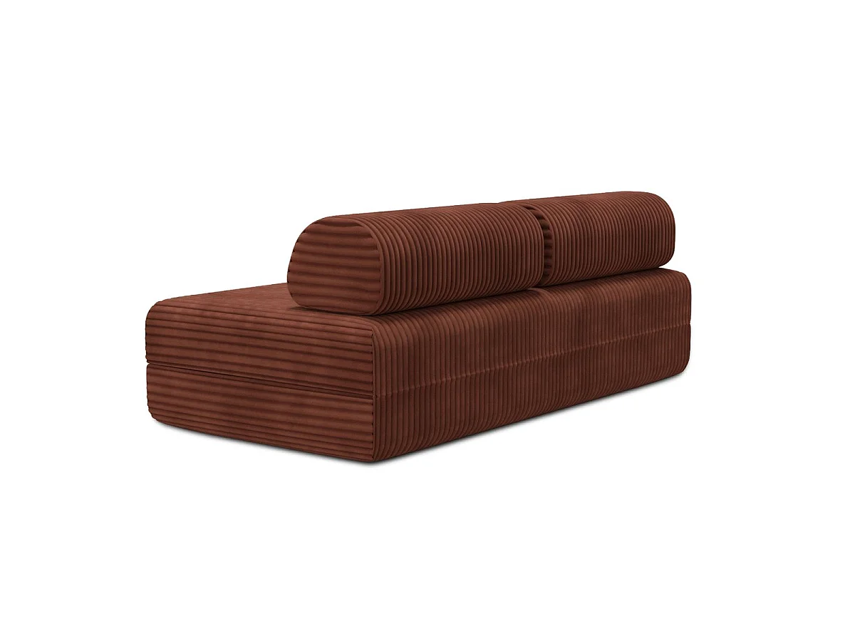 Canapé droit modulable et convertible 3 places - Velours côtelé XL - Terracotta