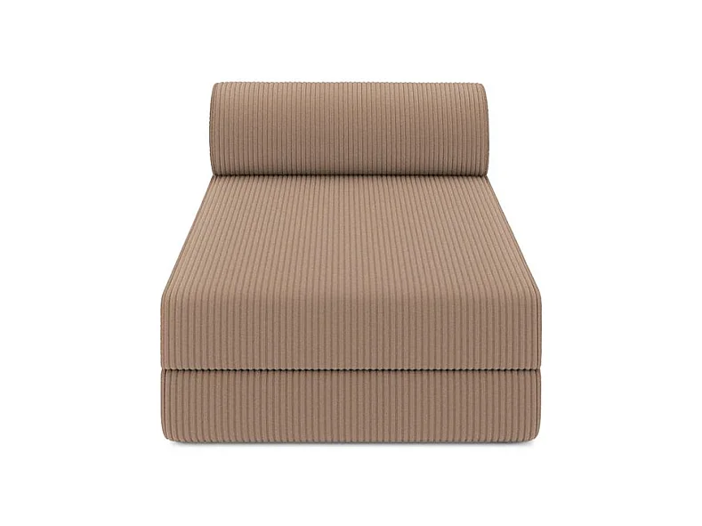 Méridienne modulable et convertible - Velours côtelé - Taupe
