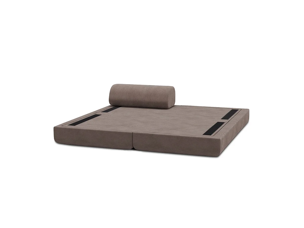 Chaise longue convertible en pana color topo.