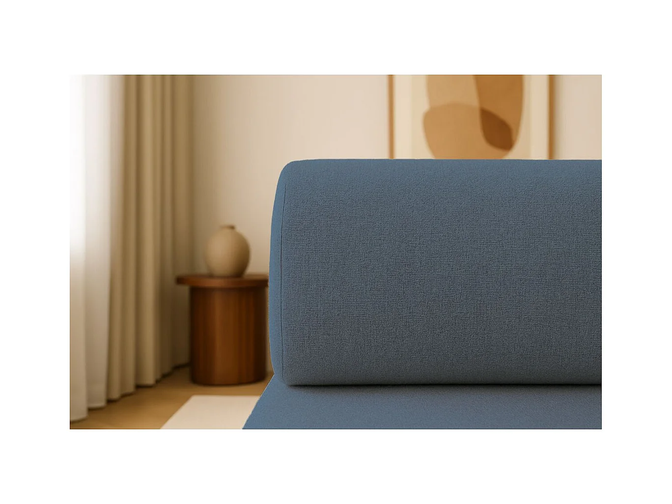 Méridienne modulable et convertible - Tissu lisse - Bleu