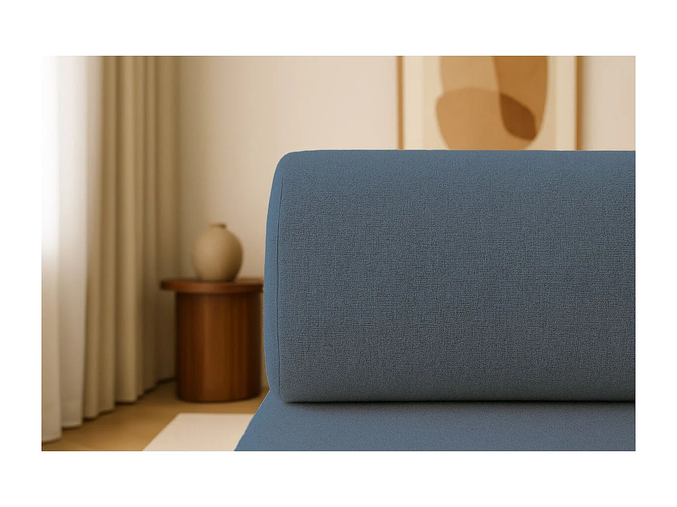 Méridienne modulable et convertible - Tissu lisse - Bleu