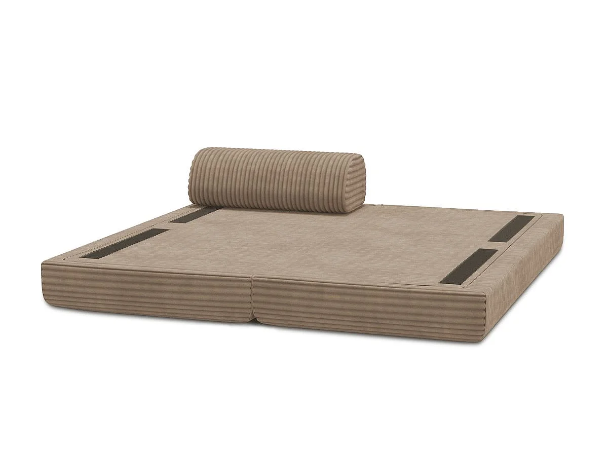 Méridienne modulable et convertible - Velours côtelé XL - Marron