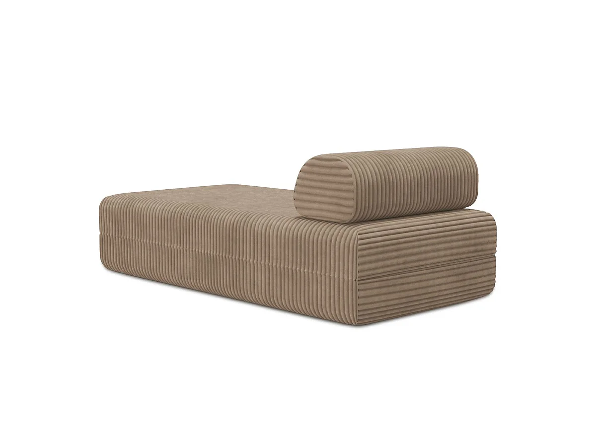 Méridienne modulable et convertible - Velours côtelé XL - Marron