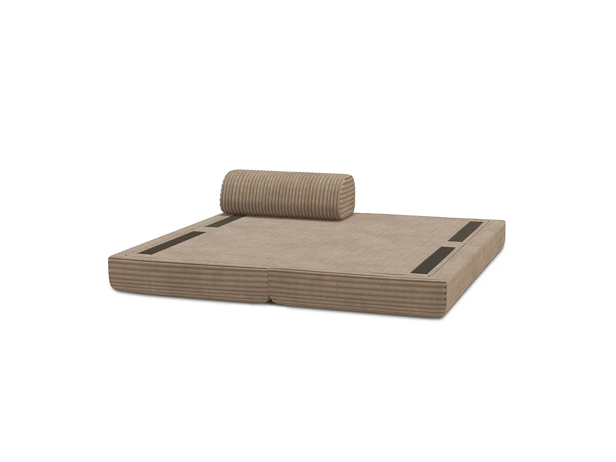 Méridienne modulable et convertible - Velours côtelé XL - Marron