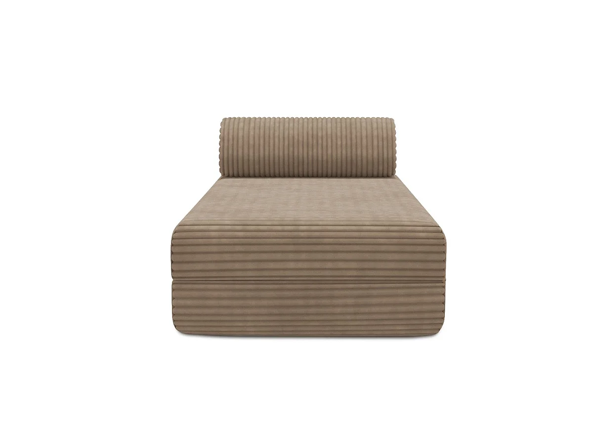 Méridienne modulable et convertible - Velours côtelé XL - Marron