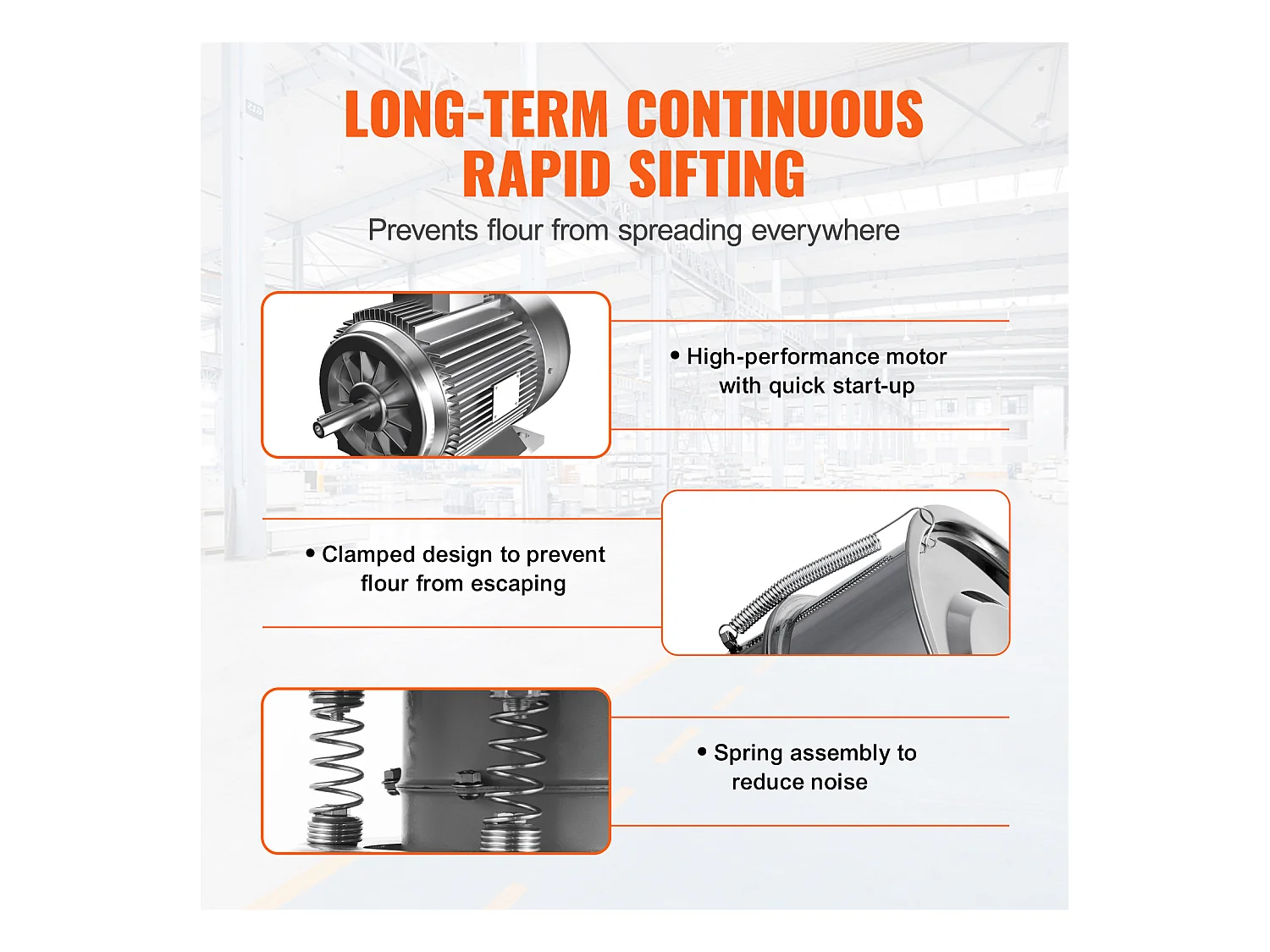 Tamis à Farine SucceBuy Machine de Tamisage Vibrante Électrique, Équipée d'un Tamiseur Automatique à Mailles 40 + 100