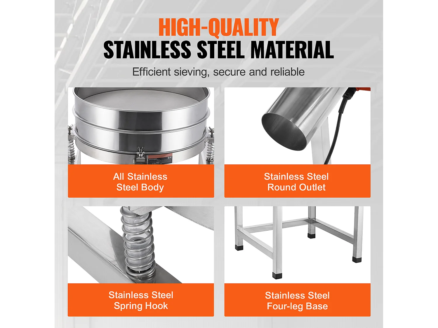 Tamis à Farine SucceBuy Machine de Tamisage Vibrante Électrique, Équipée d'un Tamiseur Automatique à Mailles 40 + 100