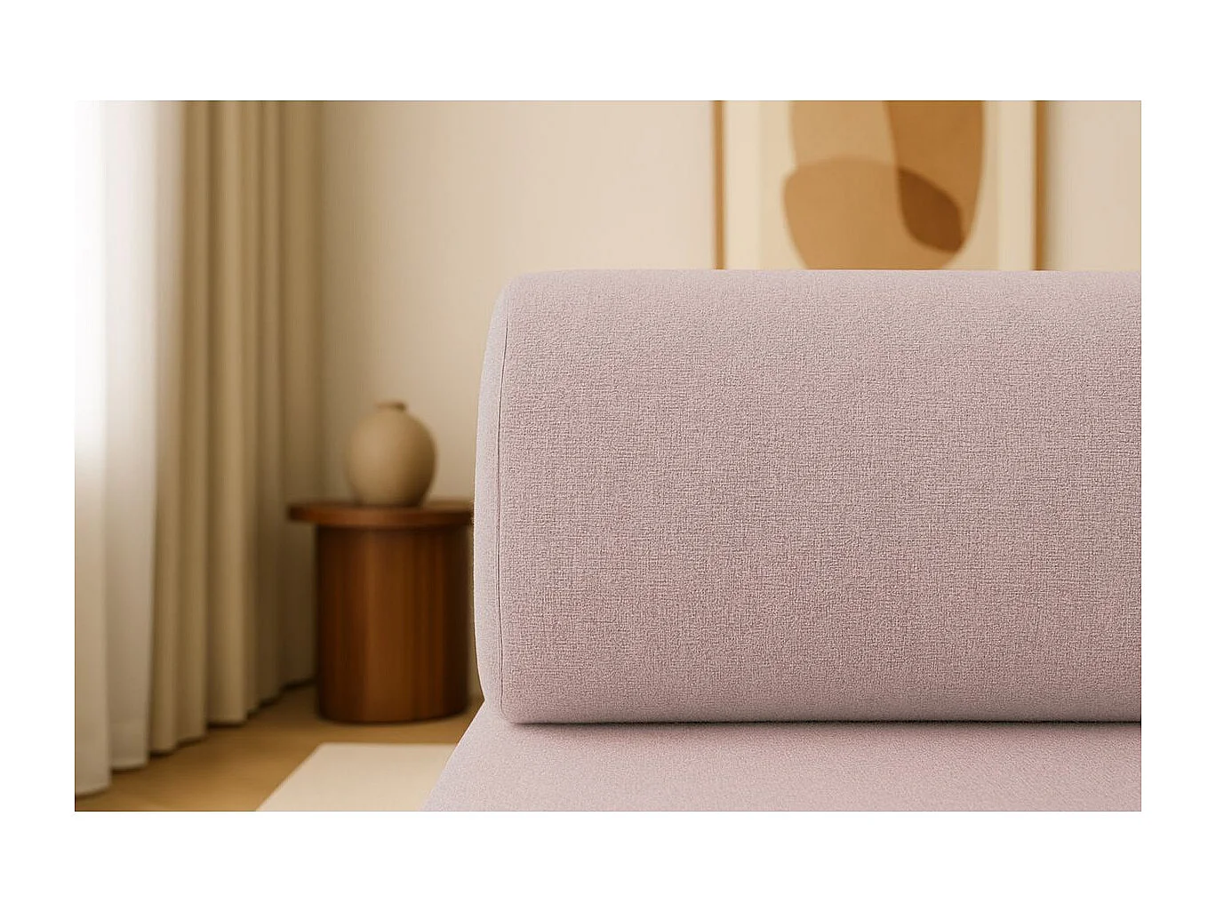 Méridienne modulable et convertible - Tissu lisse - Rose