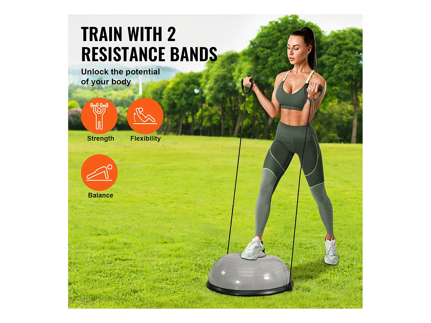 Ballons d'Exercice SucceBuy, Ballon d'Équilibre, 58 cm, Capacité de 300 kg, Gris