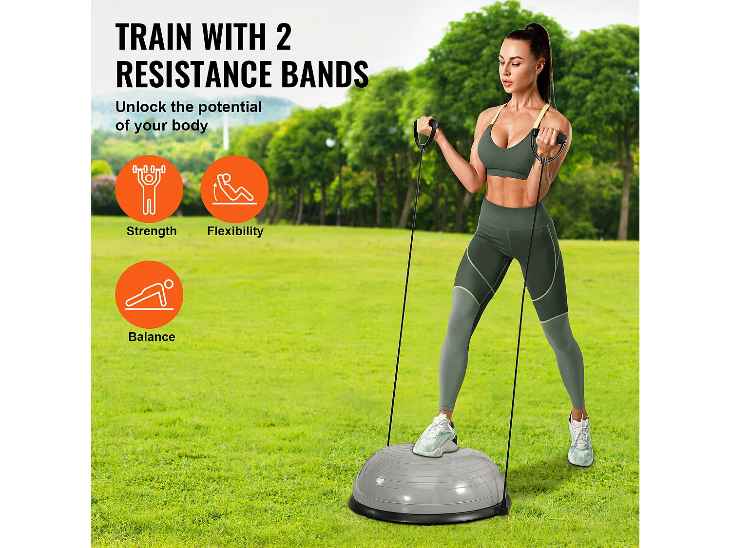 Ballons d'Exercice SucceBuy, Ballon d'Équilibre, 58 cm, Capacité de 300 kg, Gris