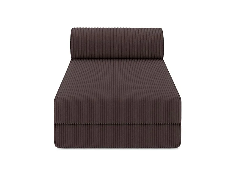 Méridienne modulable et convertible - Velours côtelé - Marron