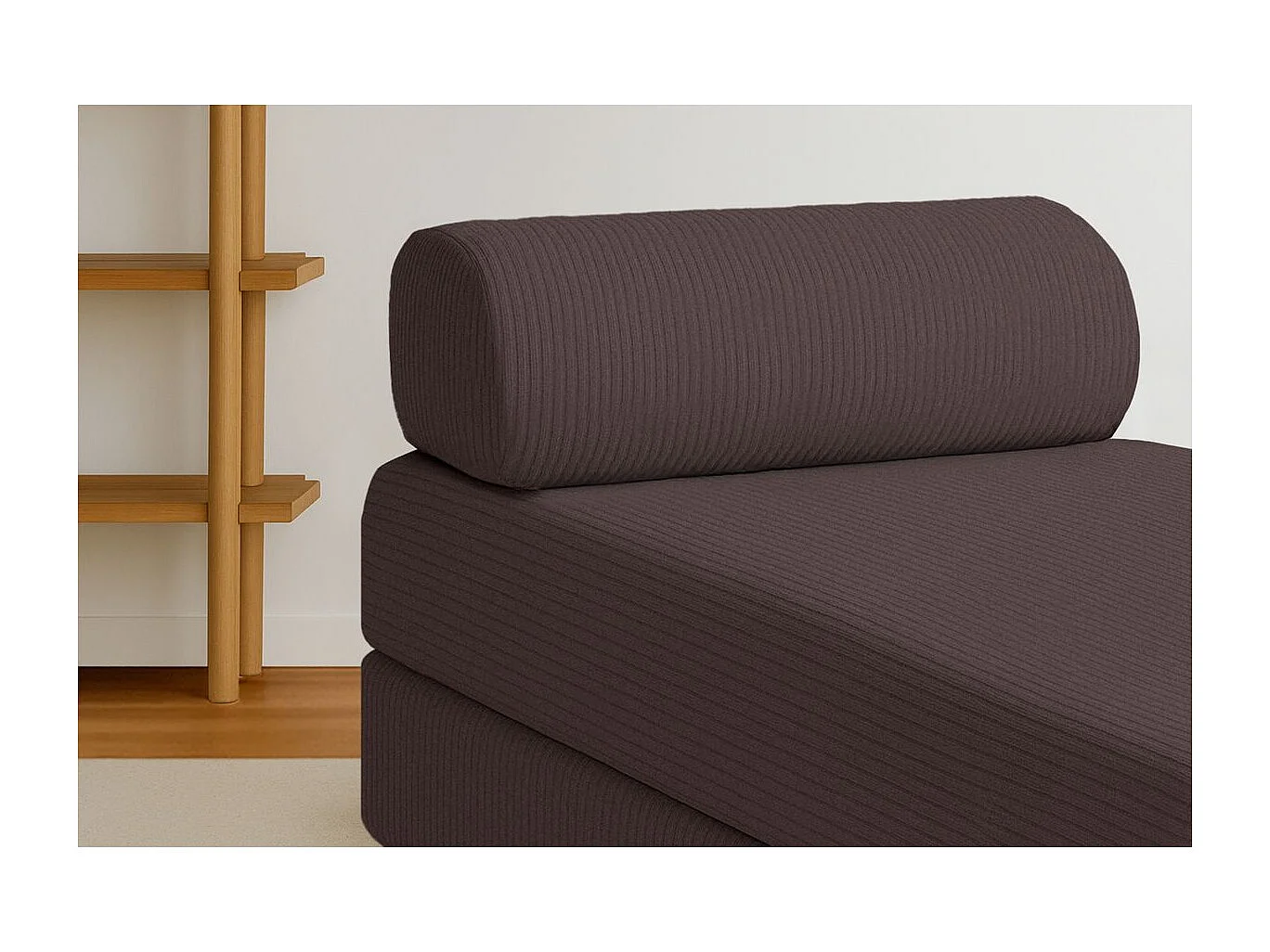 Méridienne modulable et convertible - Velours côtelé - Marron