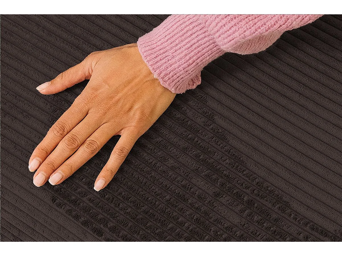 Méridienne modulable et convertible - Velours côtelé - Marron