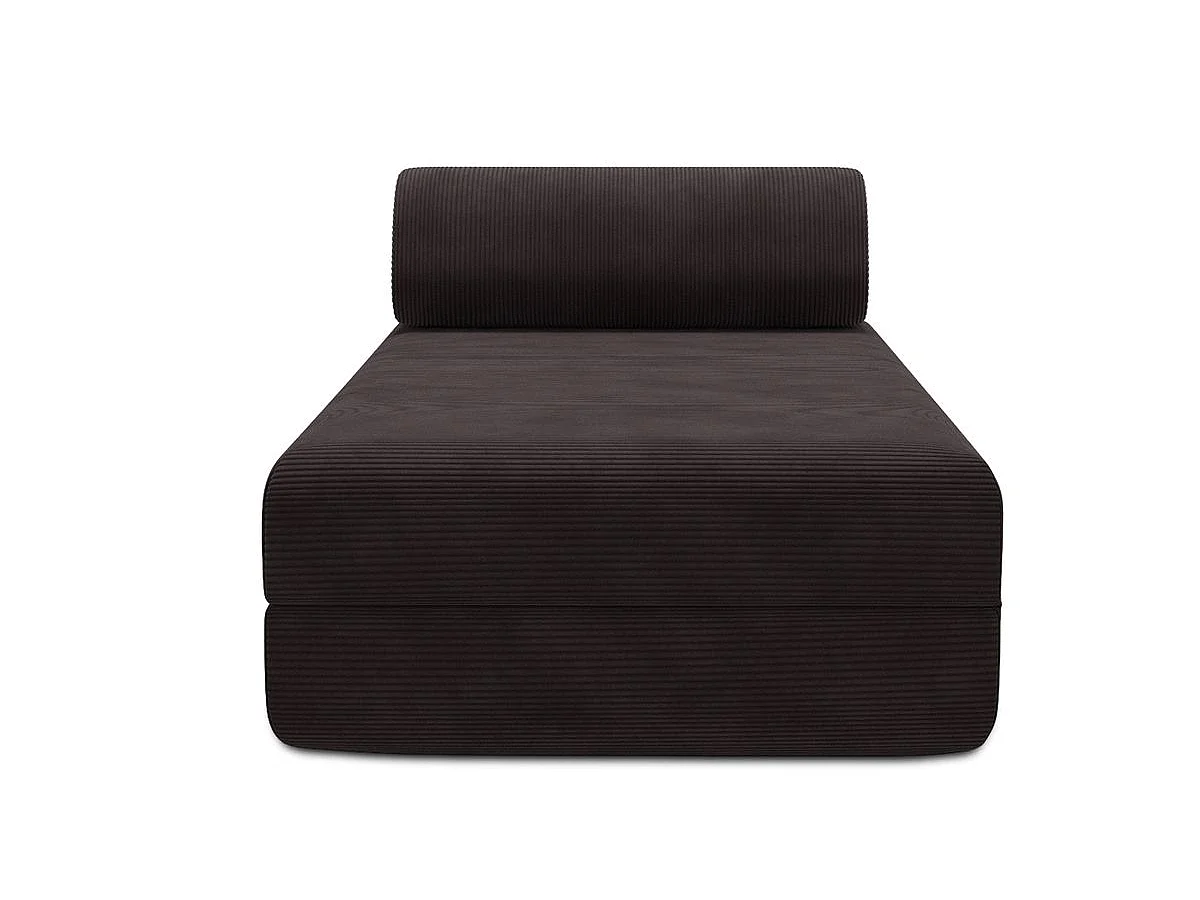 Méridienne modulable et convertible - Velours côtelé - Marron