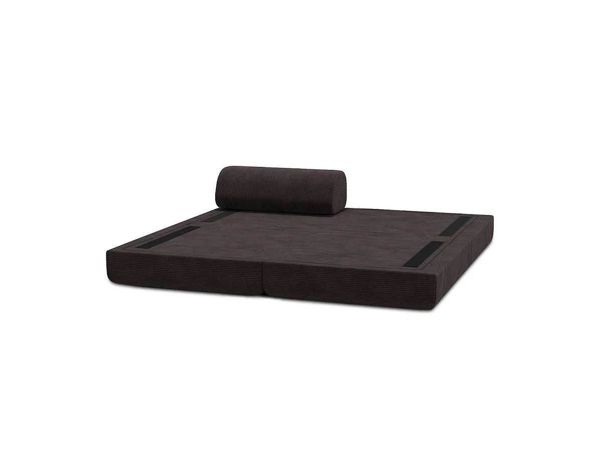 Chaise longue convertible de pana marrón