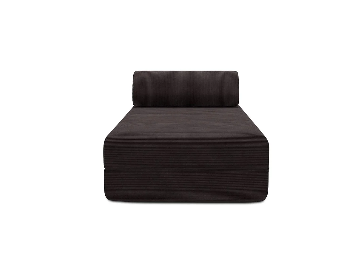 Chaise longue convertible de pana marrón
