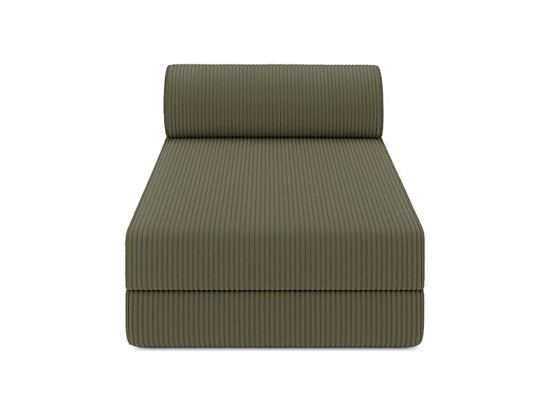 Méridienne modulable et convertible - Velours côtelé - Vert